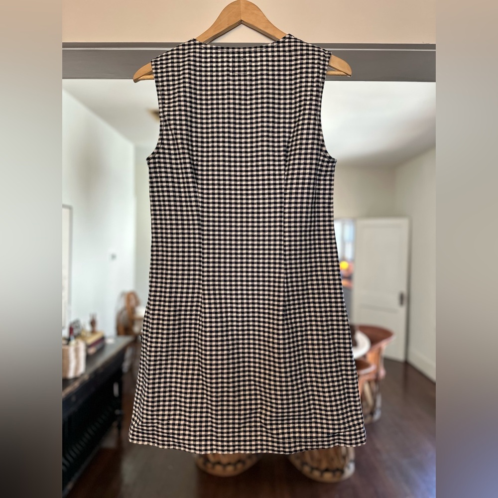 NWT Doen x Gap Blue Check Shift Dress Size 6 - Picture 4 of 5